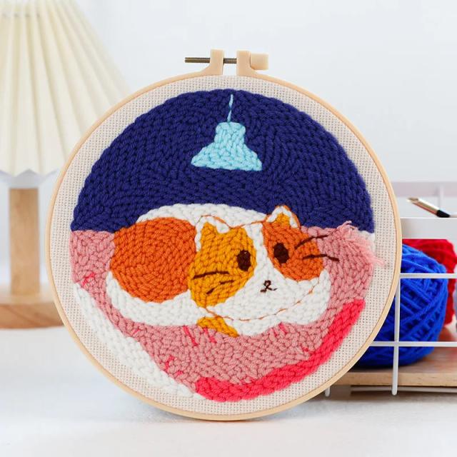 Kits DIY de Bordado com Caneta Mágica - Ferramenta Punch Needle para Costura e Tricô em Roupas e Remendos