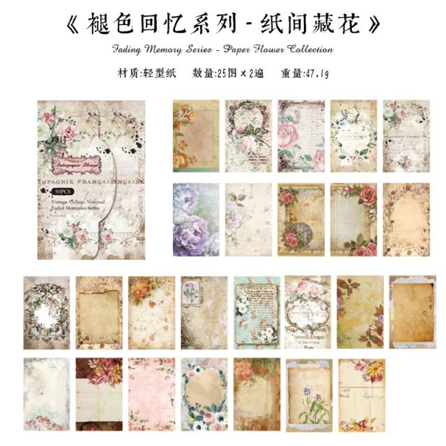 Papel Vintage para Scrapbooking: 50 Folhas Artesanais para Colagem e Decoração em Diários e Escola