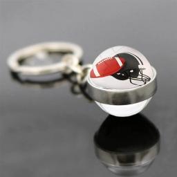 Basquete Voleibol e Rugby Padrão Bola De Vidro Pingente, Moda Esportes Chaveiro, Chaveiro, Presentes De Negócios, Futebol Ornamentos - Image 4