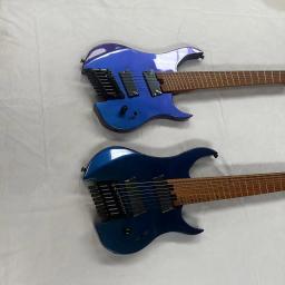 Guitarra Elétrica Azul Sem Cabeça de 7 Cordas com Captador de Alta Qualidade e Frete Grátis - Image 2