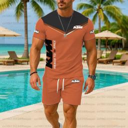 KTM Conjunto de roupas masculinas para motocicleta verão 2025, roupas esportivas respiráveis, shorts, roupa casual para bicicleta, 2 peças - Image 6