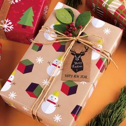Papel de embrulho kraft retro face única, papel artesanal DIY para embalagem de presentes de Natal e Ano Novo, 1pc - Image 3