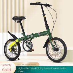 Bicicleta dobrável de freio a disco duplo, ciclismo urbano, estudante, adulto, pendulares, velocidade variável, novo, 2024, 16 Polegada - Image 6