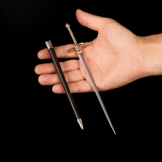 Coleção de Mini Espadas Arya Stark - Rapieira Metálica de Agulha Reta Fina para Decoração Inspirada em Game of Thrones, 21cm