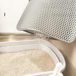 Tapete de areia para gatos com EVA extra, dupla camada, areia anti-queda, anti salpicos externos, agregado familiar - Image 1