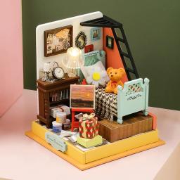 Mini DIY Handmade Coffee Shop Kit, 3D Puzzle Assembly, Brinquedos Modelo de Construção, Casa, Decoração do Quarto com Móveis, Madeira - Image 3
