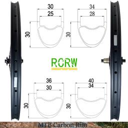 29er MTB XC AM rodados, borda larga do carbono, 30mm, 34mm, 36mm, 40mm, profundo, 24, 28, 32 furo, impulso, 6 parafuso, 091, 092, hub, Shima HG, XD, Microspline - Image 2