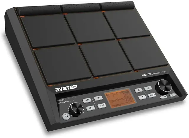 Conjunto de Bateria Elétrica Tudo-em-um com 9 Amostras de Percussão e Pad de Mesa PD705