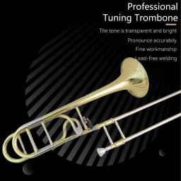 Desempenho profissional Bb/F Tenor Trombone Instrumentos Musicais com Caso Bocal Amarelo Latão Corpo Lacquer Finish - Image 1