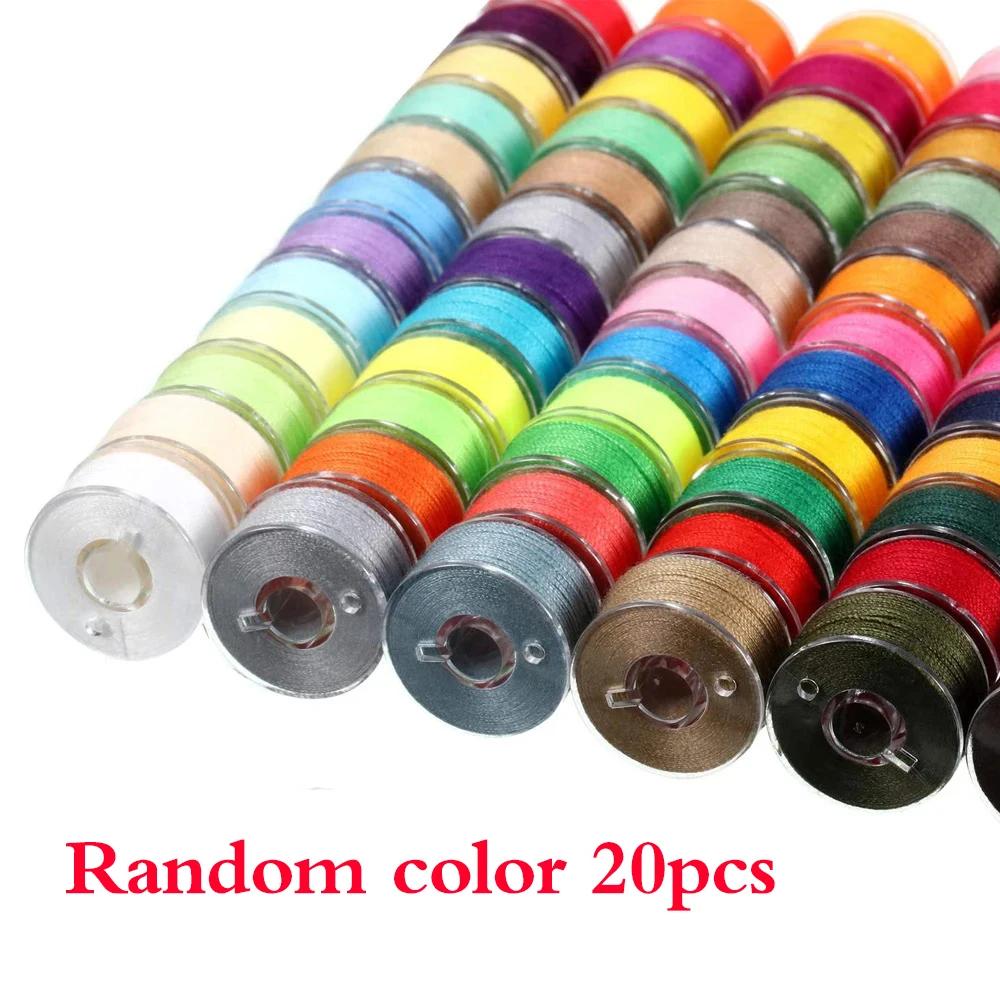 Bobinas plásticas com fio para máquinas de costura 20 carretéis de linha multicoloridos Bobinas de máquinas de costura Acessórios de costura - Image 1