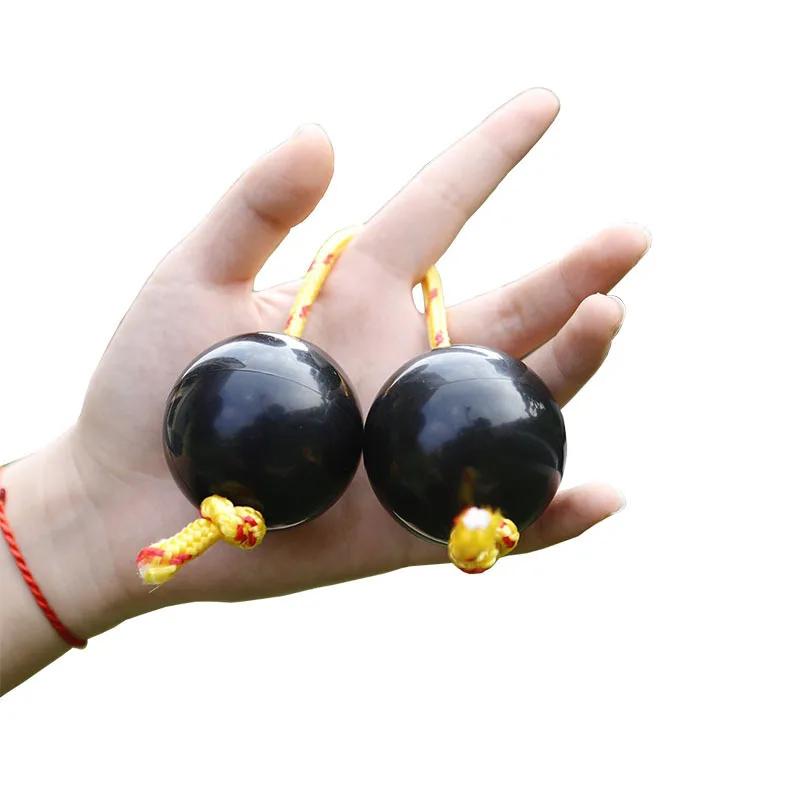 Bola de ritmo martelo de areia africano shaker chocalho cabaça dupla polirítmica ponta do dedo rotativo orff instrumentos musicais 19x5cm - Image 1