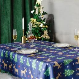 mesa toalha de mesa Ins vento festa de natal pano arte toalha de mesa impermeável e à prova de óleo do agregado familiar festa de férias decoração acessórios mesa esteira - Image 4