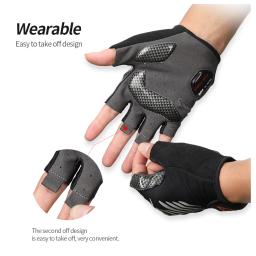 RION-Luva de Ciclismo Gel Anti-Choque Masculina, Luvas Esportivas Metade do Dedo, Ginásio Fitness Bicicleta MTB Motocicleta Sem Dedos, Verão - Image 5