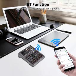 Mixer de áudio com microfone sem fio, 6 canais, misturando console, acessórios eletrônicos para instrumentos musicais, BT Mixer, OTG, 4DSP Scene Effects - Image 3