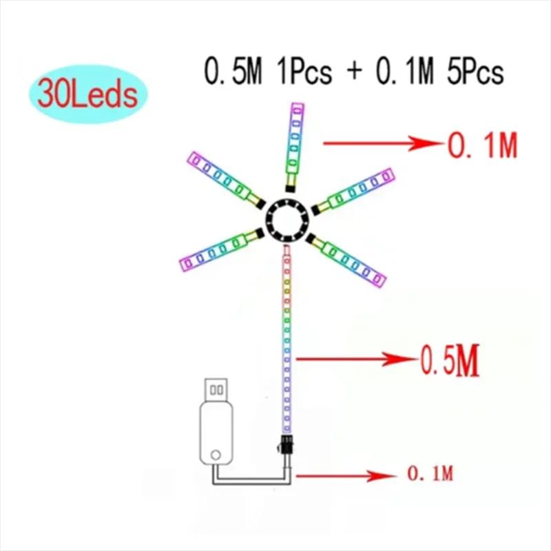 Fogos de artifício LED Strip Light, Música Control, Sinfonia, RGB, Sonho, Meteor Lamp, Kit completo, Casamento, Natal - Image 1