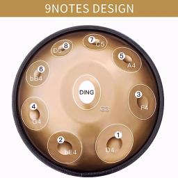 Tambor de mão de tamanho pequeno, instrumento de meditação para iniciantes, instrumento de espírito vazio de ioga, tambor de língua de aço, 9 tons, menor G, 18 polegadas - Image 2