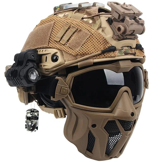 Conjunto Tático de Proteção para Airsoft: Máscara, Óculos e Capa de Capacete com Forro EPP Avançado para Paintball