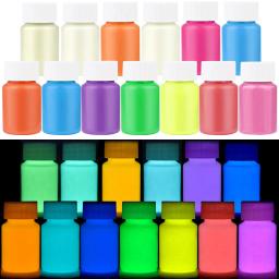 Tintas luminosas de longa duração para obras de arte, pigmento fluorescente, tintas acrílicas auto brilho escuro, material para festa, 20g, 30g - Image 6