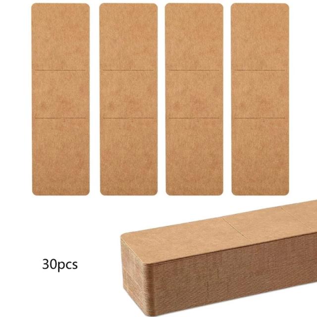 Conjunto com 30 Pcs de Cartões de Papel Kraft em Branco para Marcadores DIY - Ideal para Festas e Presentes Personalizados