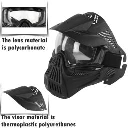 Máscara Facial Completa Tática com Lente, Caça, Airsoft, Paintball, Jogo CS, Olhos, Protetores, Táticas - Image 4