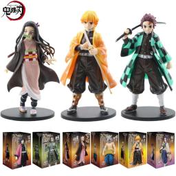Anime figura demônio slayer figuras kimetsu não yaiba boneca tanjiro nezuko zenitsu estatueta inosuke guerreiro figura de ação modelo brinquedos - Image 1