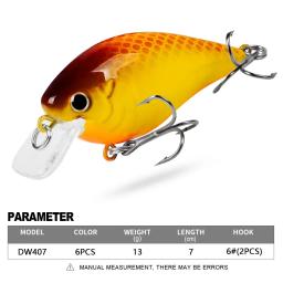 Isca realista de impressão industrial, isca falsa de plástico 7cm-13g, equipamento de pesca pouco gordo, equipamento de pesca swimbait dw407 - Image 2