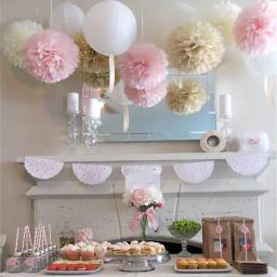 Papel Pom Poms para Wedding Ball, Festa de aniversário, Baby Shower Supplies, Decoração para casa, 10 cm, 15 cm, 20 cm, 25 cm, 30 cm, 35cm, 5Pc Lot - Image 2