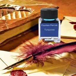Caneta de caligrafia tinta 10 cores dip caligrafia caneta tintas caligrafista garrafa de tinta desenho escrita arte tinta para estudantes professores - Image 3