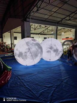 Grande bola inflável da lua com luzes led, PVC hermético planeta balão, adequado para evento festa show decoração do palco, publicidade pendurada - Image 6