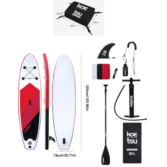 Placa de Equilíbrio Inflável com Bomba para Surf em Pé - Prancha de PVC Racing Stand Paddle para Esportes Aquáticos ao Ar Livre 320