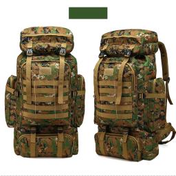 Impermeável Molle Camo Mochila Tática, Caminhadas, Camping, Viagem Mochila, Esportes ao ar livre, Escalada Bag, 80L - Image 5