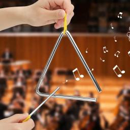 Instrumento triangular feito à mão, braçadeiras de metal, ferramenta de iluminação musical com pino de disparo para jantar, sino, música em sala de aula - Image 5