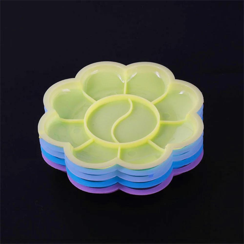 8 células bandeja de pintura de plástico flor de ameixa forma cor mistura paleta de pintura fácil limpeza ferramentas de pintura de arte diy artesanato suprimentos de arte - Image 1