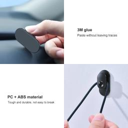 4 pces auto prendedor clipe de veículo ganchos para saco usb cabo de armazenamento chave auto adesivo gancho de parede gancho multi-funcional clipe de carro - Image 4