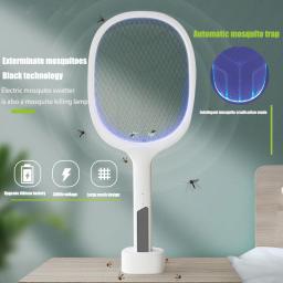 Mata-mosquitos elétrico recarregável novo dois em um segurança doméstica super mosquito matando lâmpada bateria de lítio - Image 2