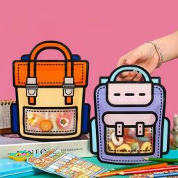 Saco De Embalagem De Presente Criativo, Forma De Mochila Bonito Dos Desenhos Animados, Doces, Lanche, Sacos Auto-Bloqueio Para Crianças, Decoração De Festa De Aniversário, Saco De Presentes, 10Pcs - Image 4