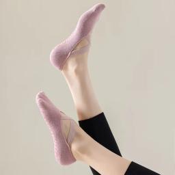 3 pares/5 pares/1 par meias de yoga feminino algodão silicone antiderrapante pilates aperto toalha sem mostrar barra respirável bandagem esportes meia - Image 3