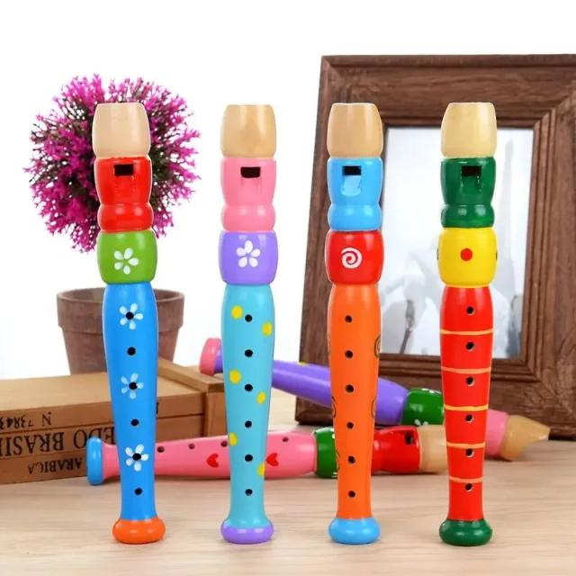 Flauta de Madeira Infantil - Instrumento Musical Educativo e Presente Perfeito para Bebês e Crianças