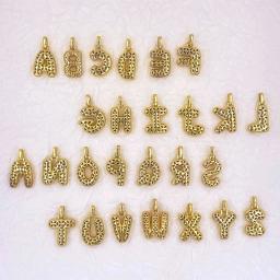 18K banhado a ouro alfabeto inicial pingente encantos, colar, Hip-Hop, jóias com nome personalizado, 26 letras, A-Z - Image 5
