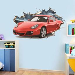 3d grande high-end carro esportivo legal adesivos de parede do carro quarto das crianças menino sonho veículo arte cartaz papel de parede menino presente decoração - Image 5