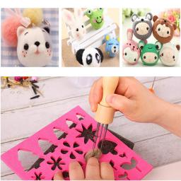 7 pçs colorido multi forma adorável padrão diy modelo de feltro agulha apliques molde felting estêncil artesanato ferramenta para iniciante - Image 5