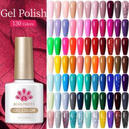Nascido bonito 10ml unha gel polonês tudo para manicure vernizes semi permanentes embeber fora do gel uv led base super superior fosco casaco gel - Image 1