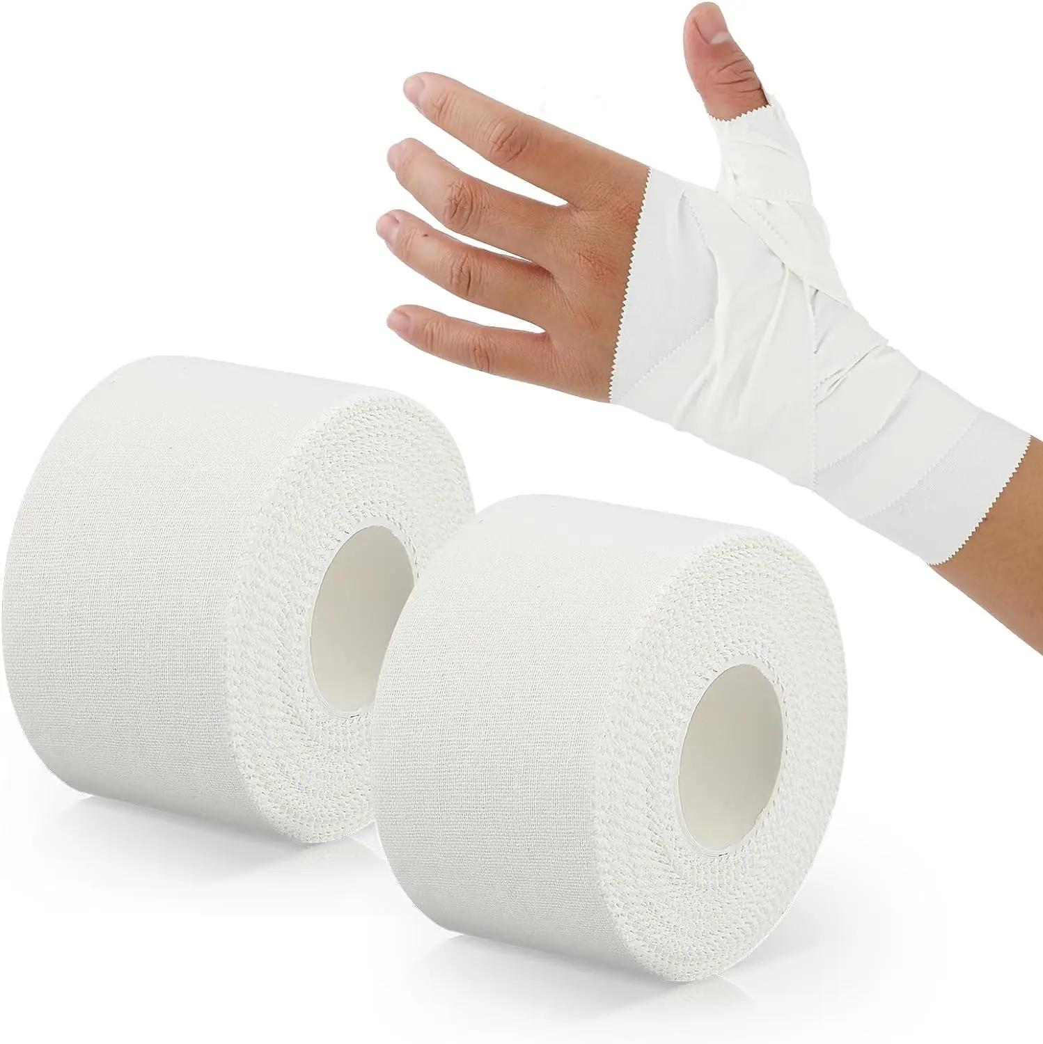 Fita atlética dos esportes para o futebol, branco, extra forte, nenhum resíduo pegajoso, 1.5 Polegada x 32 pés, 2 rolos - Image 1