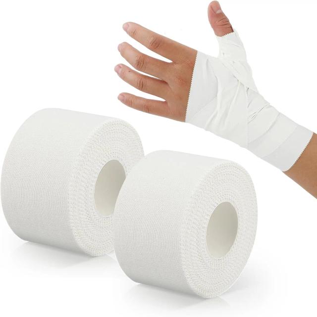 Fita Atlética para Futebol - Extra Forte, Sem Resíduo Pegajoso, 1.5" x 32', 2 Rolos Brancos