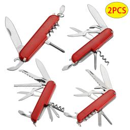 Multifuncional Folding Pocket Knife, facas de aço inoxidável, caça, acampamento ao ar livre, ferramenta de sobrevivência, 5, 7, 9, 11 em 1, 2Pcs - Image 1