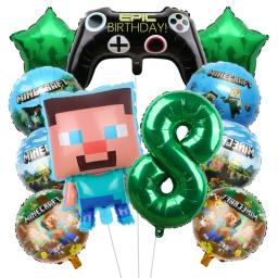 Desenhos animados Meu Mundo Tema Balão Set, Jogos Circundantes, Decoração De Fundo De Festa De Aniversário Infantil, Filme De Alumínio Balões, Presente - Image 5