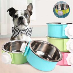 Tigela de comida para animais de estimação, tigela suspensa de aço inoxidável para animais de estimação, suprimentos para cães, tigela fixa para gatos, caixa para cães, tigela para alimentação de animais de estimação - Image 1