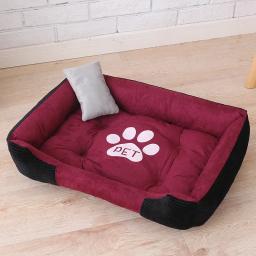 Sofá-cama de lã macia para animal de estimação, Cama quente para cães pequenos e grandes, Fundo impermeável, plus size, gato, outono, inverno - Image 4