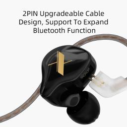 Fones de ouvido KZ EDX 1 Fones de ouvido intra-auriculares esportivos com cancelamento de ruído de graves HIFI dinâmicos - Image 1