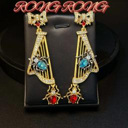 Brincos da indústria pesada, elegância clássica, harpa doce high-end, versátil, tendências da moda europeia e americana, atacado - Image 1
